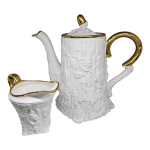 Royal Stafford - Old English Oak Gold - Coffee Pot & Lid W/ Creamer