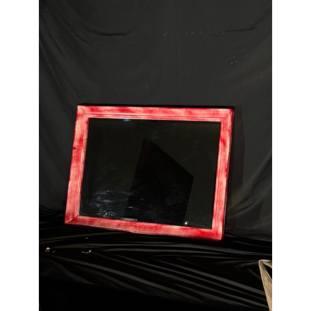 Contemporary 2020s Loom Distressed Red Rectangular Wall Mirror For Sale - Image 3 of 6