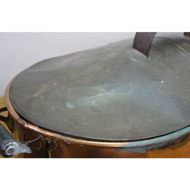 Antique Galvanized Copper Boiler Wash Tub Farmhouse Fireplace Coal Log Bin Lid 24" For Sale - Image 15 of 16