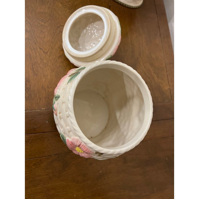 Late 20th Century Late 20th Century Francisan Ware Desert Rose Basket Weave Canister For Sale - Image 5 of 7