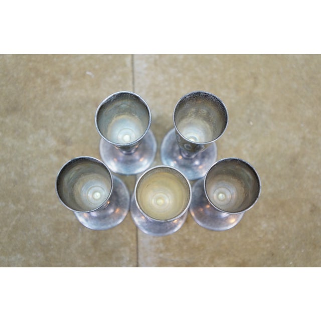 Metal Antique Webster & Co Sterling Silver 925 Cordial Shot Glasses 79g 3.25" - Set of 5 For Sale - Image 7 of 11