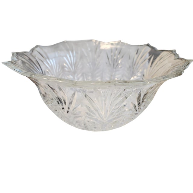 Beautiful vintage glass punch bowl and eight glasses, Portico pattern from Crystal Clear Industries, all in excellent...