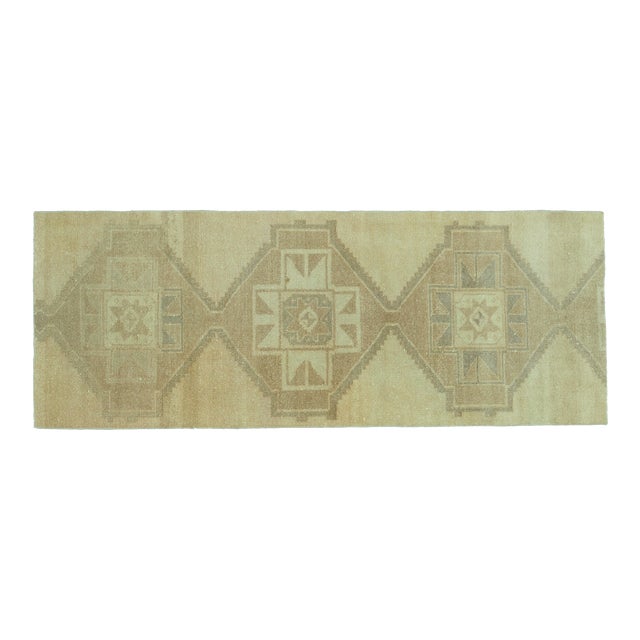 1970s Vintage Turkish Handmade Wool & Cotton Orange Runner Rug For Sale