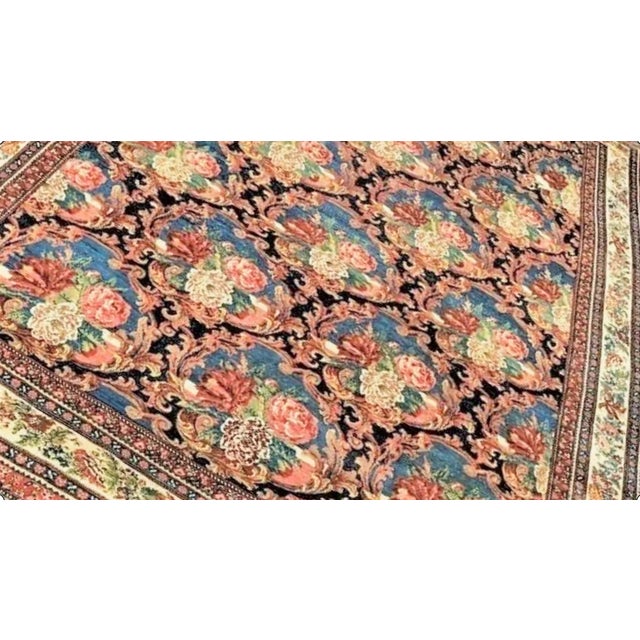 Antique hand knotted Persian Bijar rug of Gol Farang design. 11'7"x 15'5"