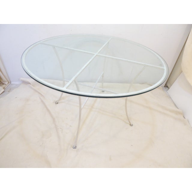 Vintage Iron & Glass Table For Sale - Image 4 of 4