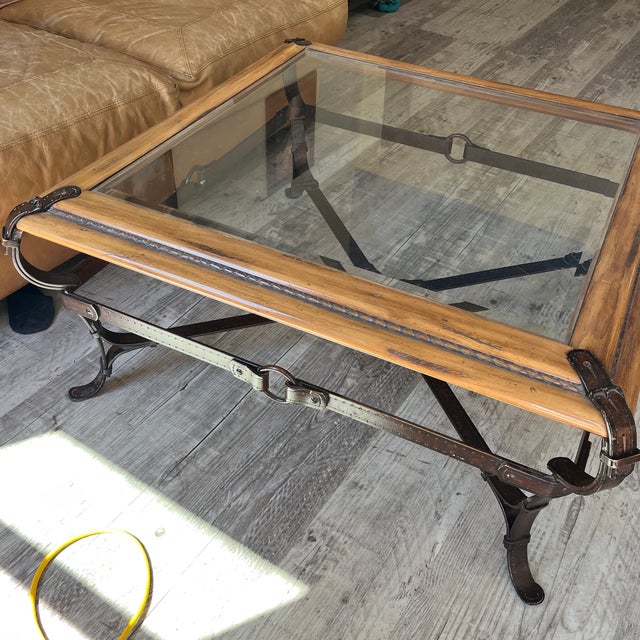 Jacques Adnet for Hermès-Style Equestrian Campaign Coffee Table For Sale - Image 6 of 7