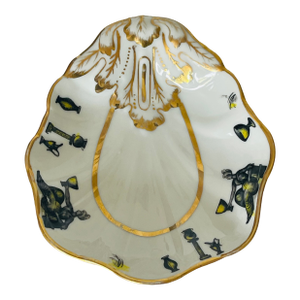 Vintage Fine Porcelain German Shell Shape Ashtray Catchall Vide Poche Dish