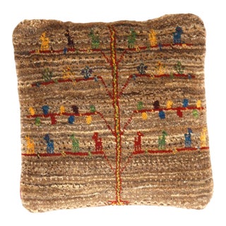 Pasargad DC Fine Hand Knotted Persian Gabbeh Pillow For Sale