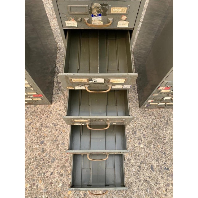 Vintage Columbia Steel Equip Gray Metal 10 Drawer Industrial File Cabinet (B) For Sale - Image 13 of 13