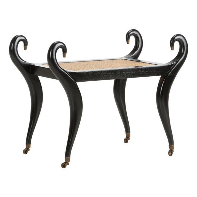 Swan Vanity Bench - Black For Sale