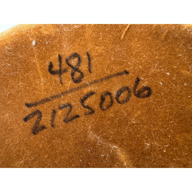 1960s Mid-Century Embossed Leather Lidded Jar With Gold Detailing For Sale - Image 14 of 14