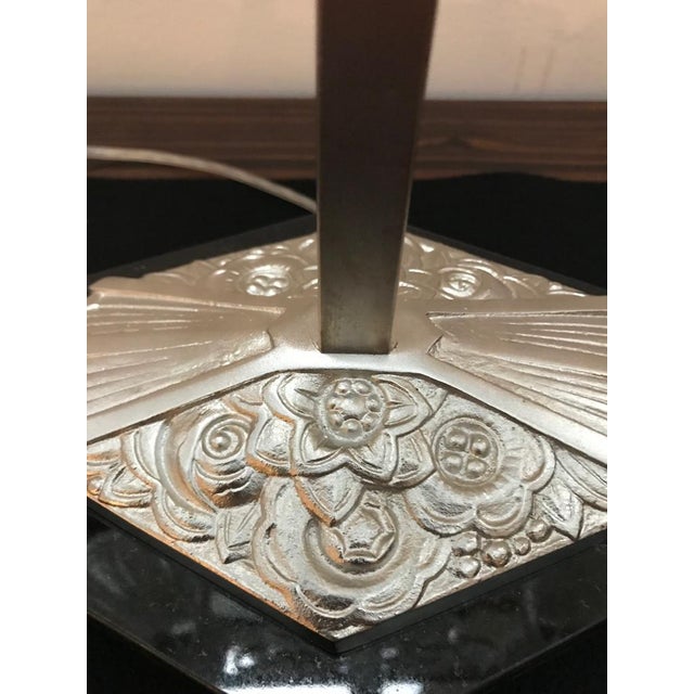 Geometric G Leleu French Art Deco Table Lamp For Sale - Image 12 of 13