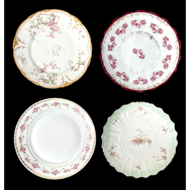 Shabby Chic 8 Vintage Mismatched China Dessert Cake Plates Floral. England and France For Sale - Image 3 of 5
