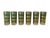 A set of six midcentury modern tumbler glasses by Georges Briard. Highly decorative in bold emerald green, trimmed and...