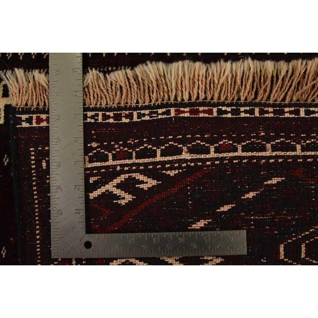 Turkmen Rug 7’7” X 12’7” Red Wool Vintage Tribal Hand-Knotted Oriental Carpet For Sale - Image 15 of 15