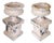 Pair of English Edwardian Period 1900s Reconstituted Stone Urns with Lion Heads For Sale