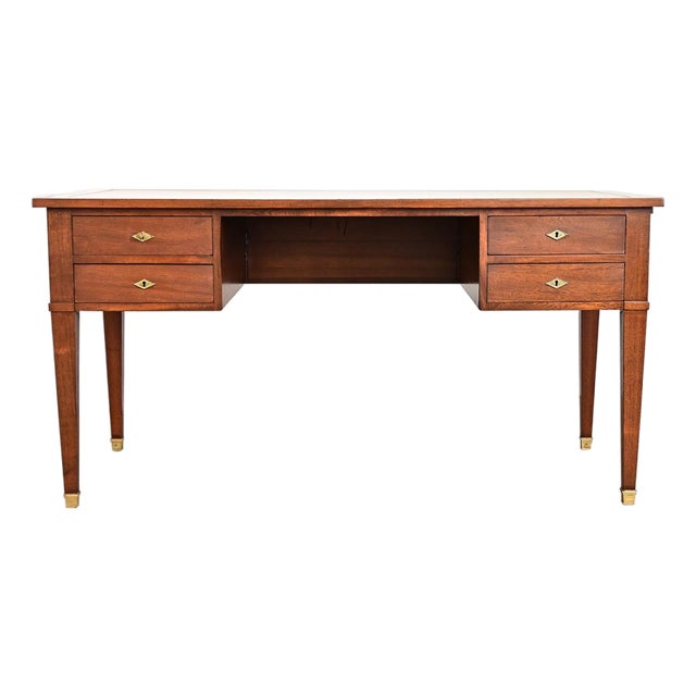 French 20th Century Mahogany and Leather-top Desk For Sale