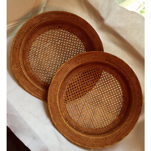 Antique Rattan Cane Trays A Pair Chairish
