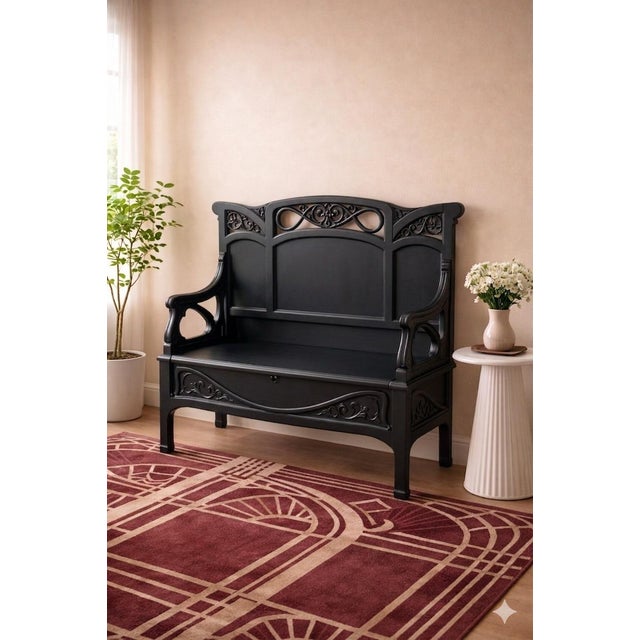 Art Nouveau Liberty Bench, 1920s For Sale - Image 4 of 5