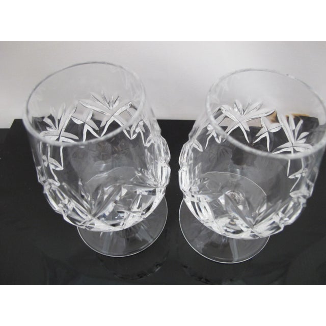 Hollywood Regency Waterford Crystal Monaghan 4 5/8" Brandy Glass Snifter Pair Unused Original Box For Sale - Image 3 of 10