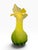 Vintage Green & Yellow Jack-in-the-Pulpit Glass Vase, Made in China For Sale - Image 4 of 8