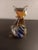 Figurative 1980s Murano Style Amber With Blue & White Swirl Art Glass Cat Figurine For Sale - Image 3 of 7
