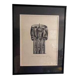 Black and White Litho Engraving of the Church of the Intercession on the Nerl - 1983 For Sale