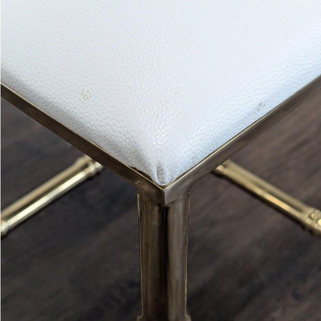 Metal Faux Bamboo Counter Stool For Sale - Image 4 of 5