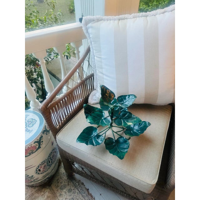 1980s Vintage Tole Leaf Stand For Sale - Image 5 of 9