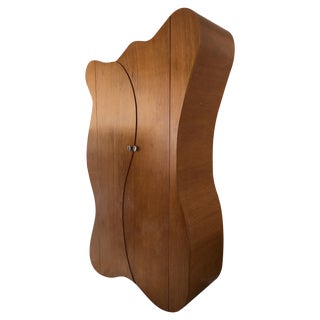 Modern Ripple Oak Wardrobe For Sale