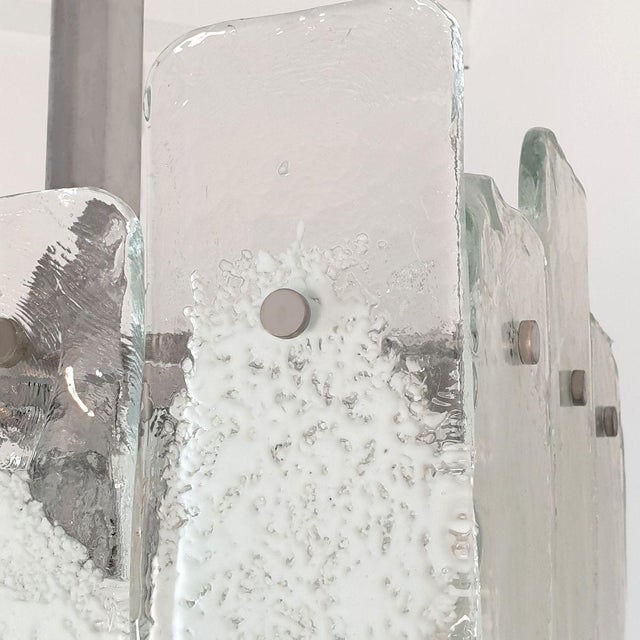 White Murano Glass Chandelier Mazzega Style 1970s For Sale - Image 12 of 12