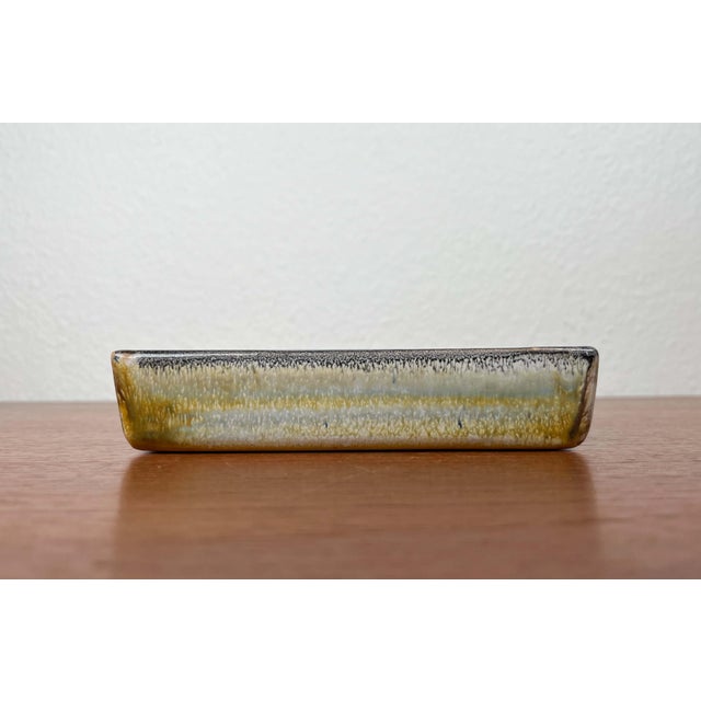 Mid-Century Modern Danish Studio Pottery Square Bowl with Flower Design from Tingkeramik, 1960s For Sale - Image 5 of 18