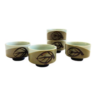 Vintage Pottery Cups - Set of 5 For Sale