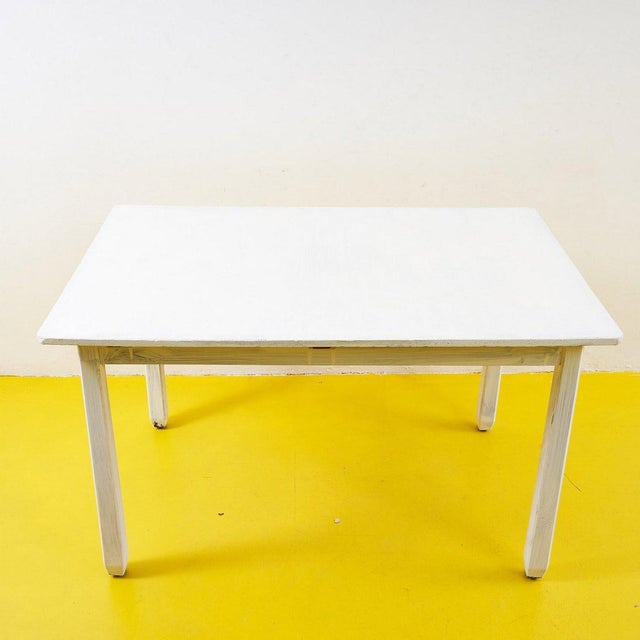 Vintage White Wooden Table For Sale - Image 4 of 7