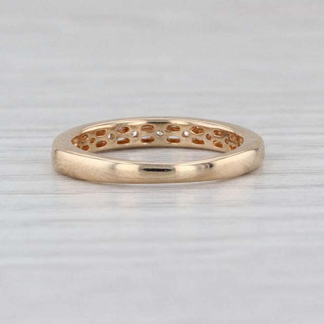 Gold 0.20ctw Diamond Wedding Ring 14k Yellow Gold Stackable Anniversary Band Size 4.5 For Sale - Image 8 of 8