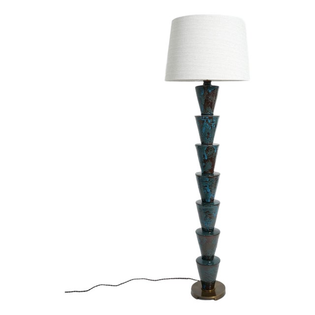 Nizwa Blue and Brown Floor Lamp by Barracuda Interiors For Sale