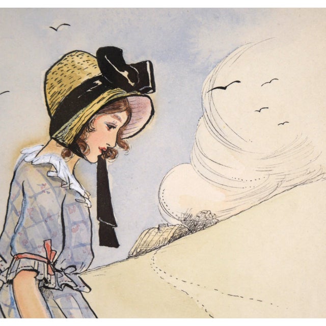1920s Illustration Gouache Painting of a Country Girl by M. Solomon, Framed For Sale - Image 4 of 9