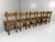 Set of 6 rustic wooden dining chairs. Solid blonde oak wood with visible wooden connections, nice shaped back rest, rush...