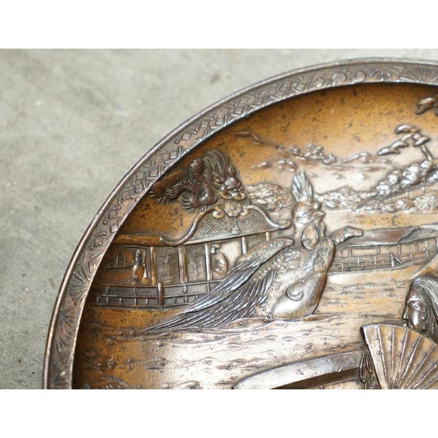 Antique Japanese Meiji Bronze Charger Plate, 1880 For Sale - Image 6 of 9