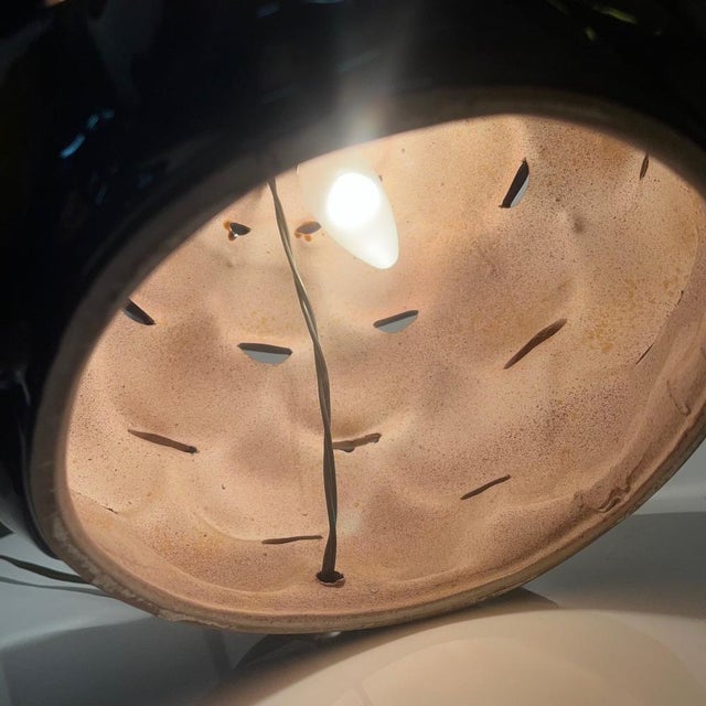 Ceramic Large Ceramic Table Lamp in Scale Pattern, 1970 For Sale - Image 7 of 11