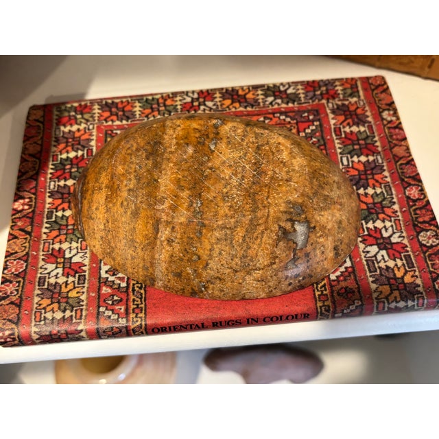 Stone Vintage Handmade Petite Solid Stone Bowl/ Stone Soap Dish For Sale - Image 7 of 12