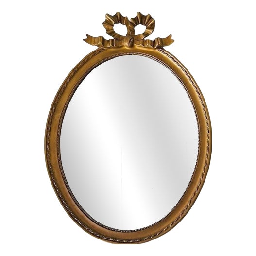 Mid-Century Oval Baroque Mirror in Gustavian Style, 1960s For Sale