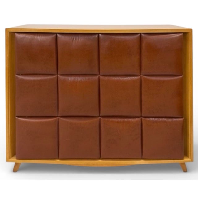 1940s Gilbert Rohde for Herman Miller Modern Upholstered Chest 4140 - Art Deco Style For Sale - Image 5 of 9