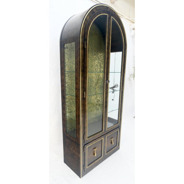 Mastercraft Dome Shape Top Two Doors Glass Shelve Display Curio Cabinet Showcase MINT