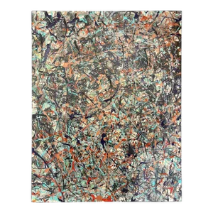 Vintage Abstract Expressionist Painting Signed Newell