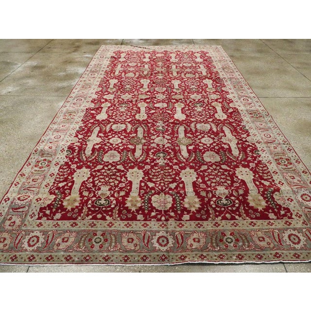 1920s Galerie Shabab Collection Early 20th Century Persian Tabriz Gallery Carpet For Sale - Image 5 of 9