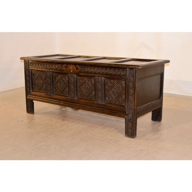 Late 18th C. English Oak Blanket Chest For Sale In Greensboro - Image 6 of 13