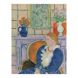 Henri Matisse Blue Dress in Ochre Arm Chair LTD Edition Numbered Giclee For Sale