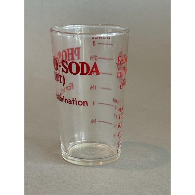 1950s Vintage Medical Glass Phospho-Soda (Fleet) Shot Glass Measuring Cup For Sale - Image 5 of 7