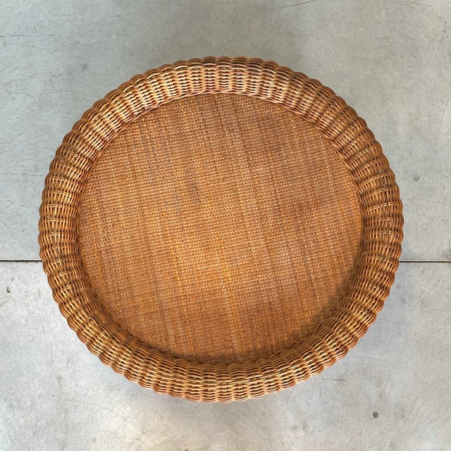 Round Wicker Coffee Table, 1970s For Sale - Image 6 of 10